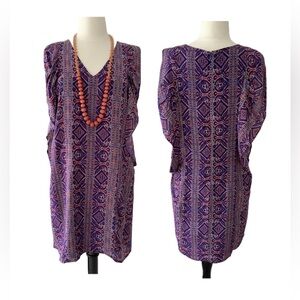 Women’s Greylin Red/ Navy Geometric Print dress, Sz. S